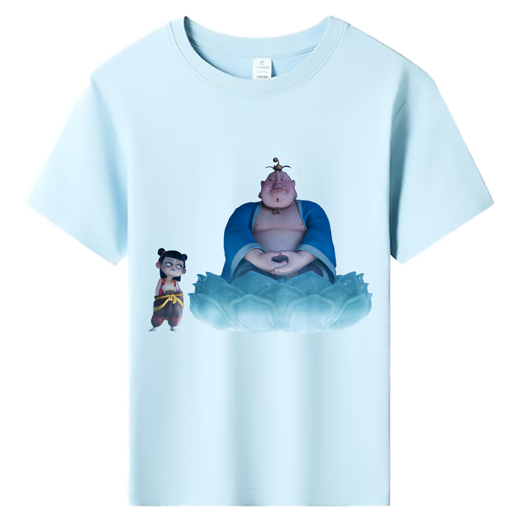 （画像用） Ne Zha 2 ナタ 魔童の大暴れ 綿100％キッズTシャツ（フロントプリント）